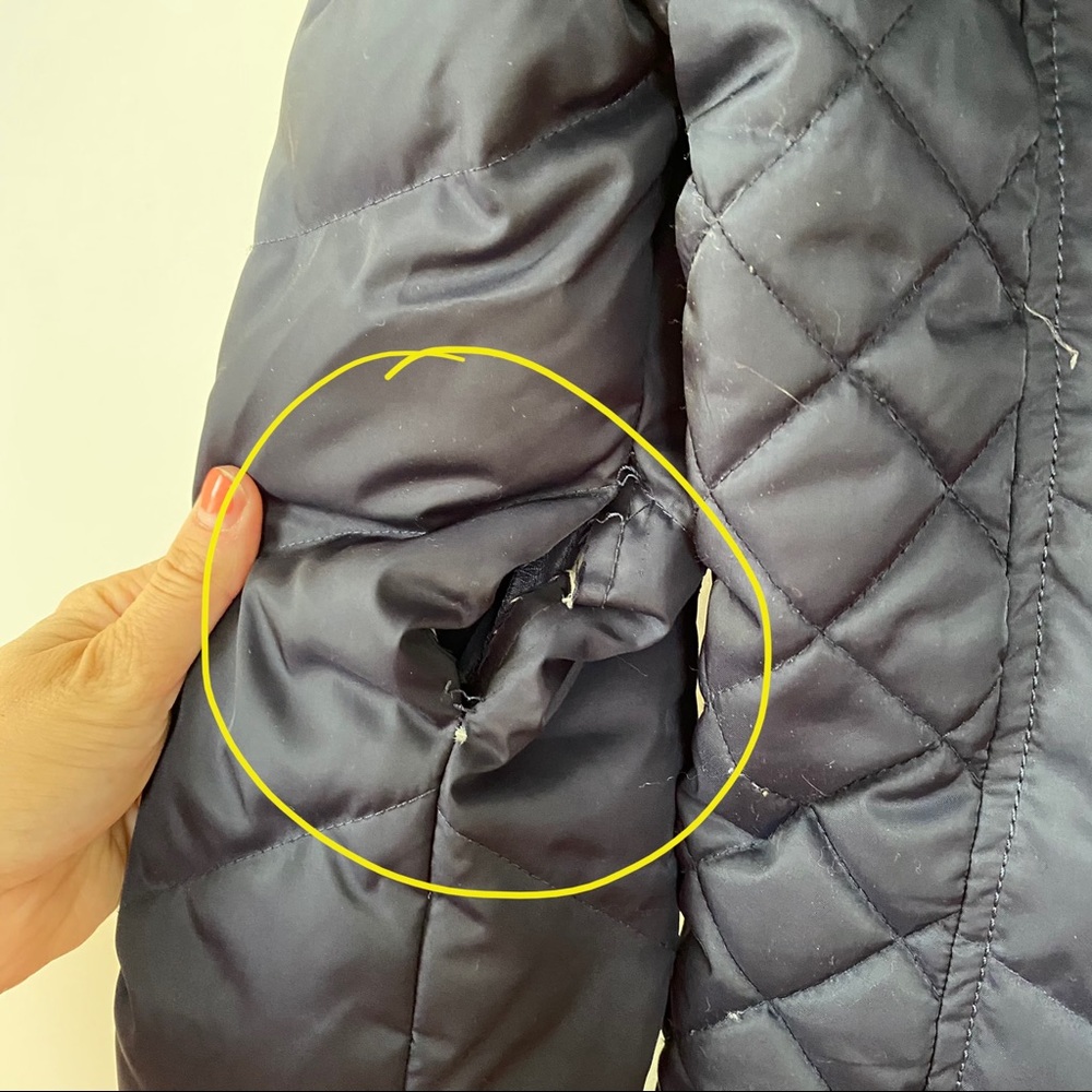 Kenneth Cole Quilted Chevron Down Puffer Jacket S - Picture 11 of 11